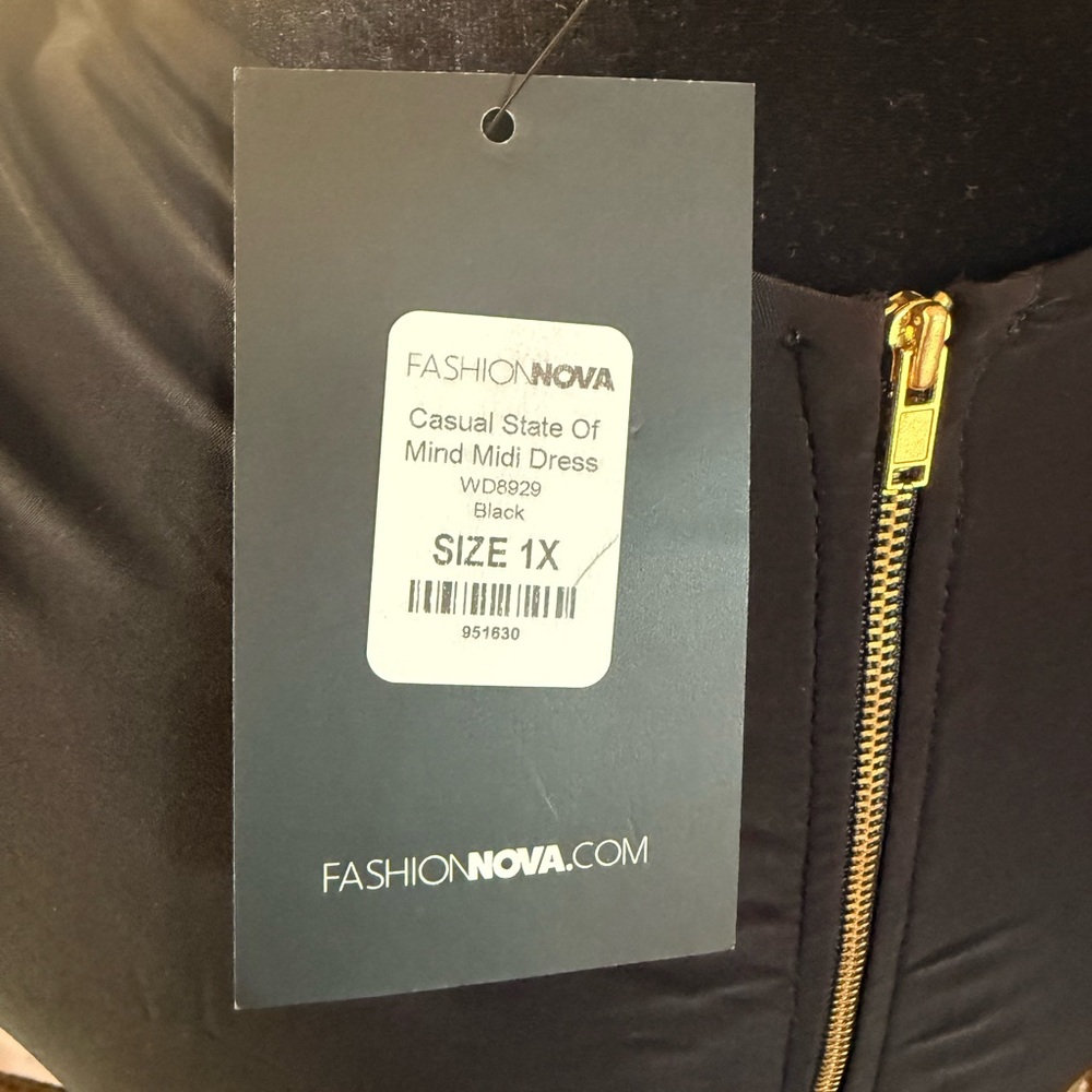 Fashion Nova Classic Black Midi Dress - Picture 4 of 4